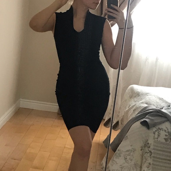 Black Midi Cocktail Rolla Coster Dress - Picture 3 of 5